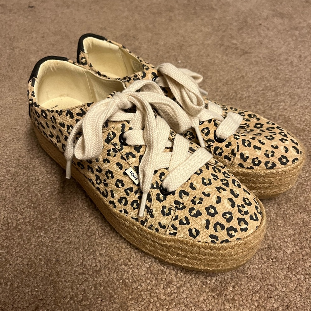 TOMS leopard print platforms